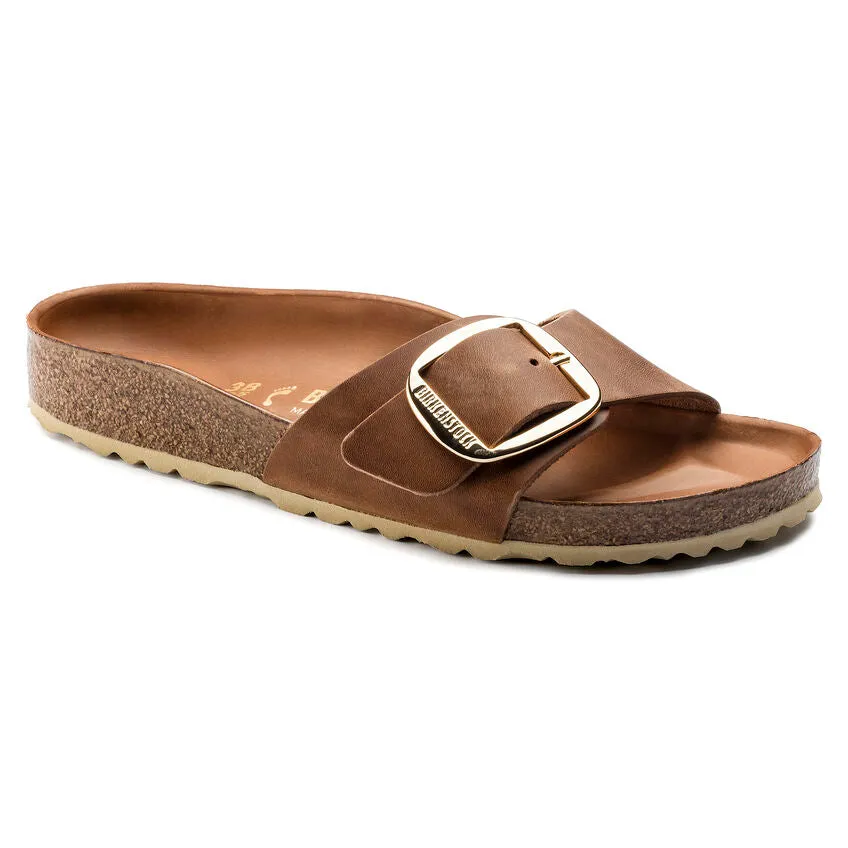 Women's Madrid Big Buckle Sandal- Cognac