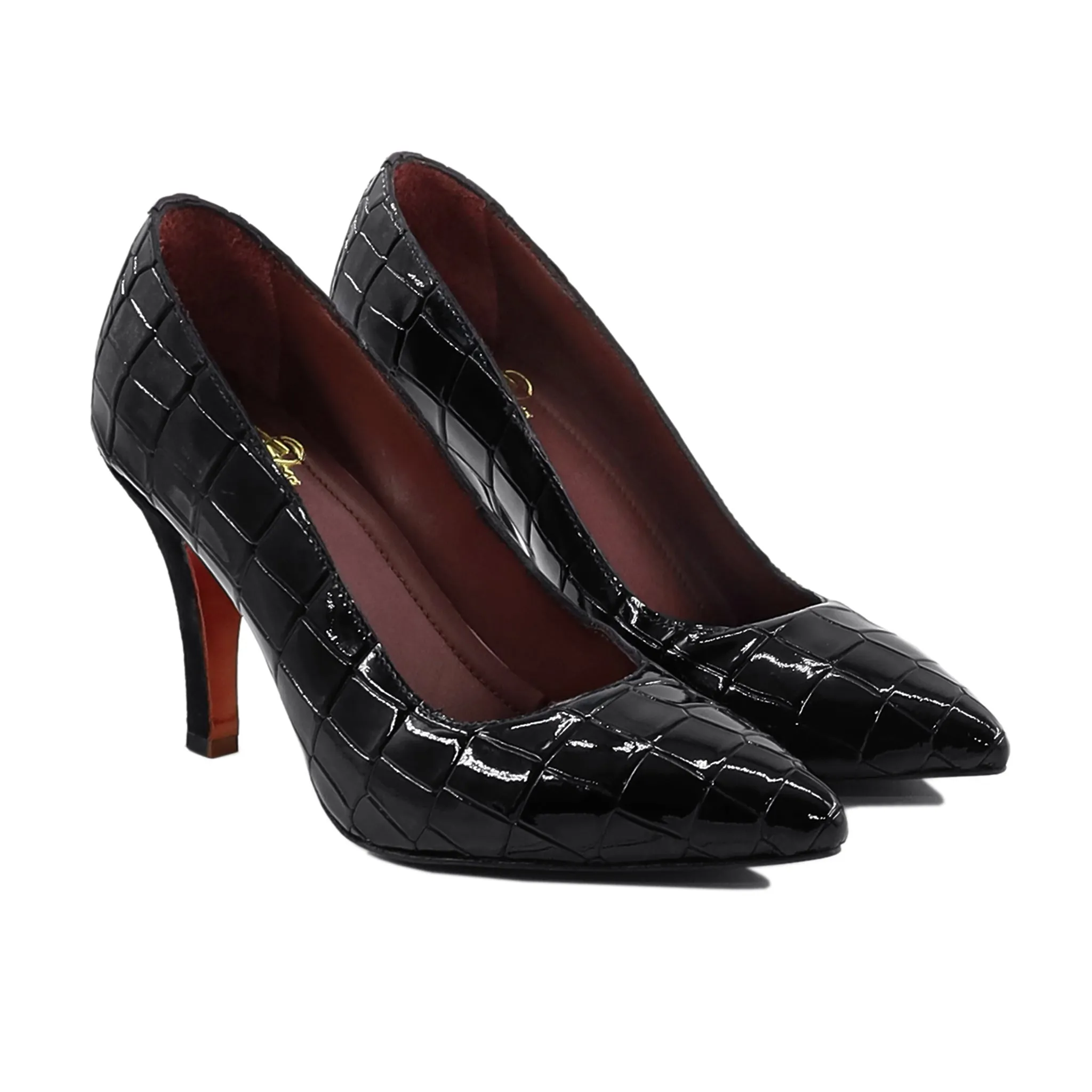 Yuridia - Ladies Black Patent Leather Heel